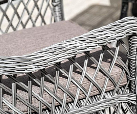 Плетеная обеденная группа Катания 4SIS из искусственного ротанга, цвет графит