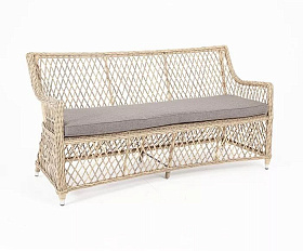 Диван двухместный Латте 4SIS из искусственного ротанга, цвет соломенный