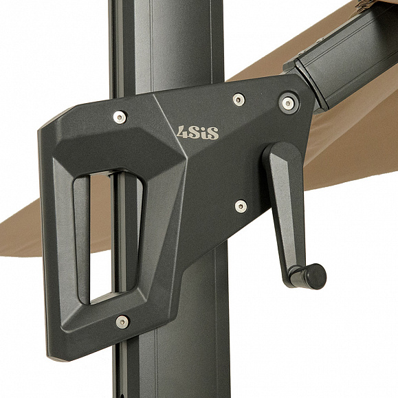 Римини зонт уличный 3х3м на боковой алюминиевой опоре, тент бежевый фото 3