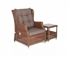 Плетеное кресло раскладное Форио 4SIS из искусственного ротанга, цвет коричневый