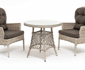 Кофейный Алиса 4SIS комплект из искусственного ротанга, цвет бежевый