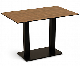 Каффе стол из HPL 110х70см, цвет дуб, подстолье стальное двойное