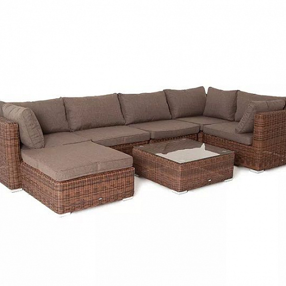 Лаунж-зона трансформирующаяся Лунго 4SIS из искусственного ротанга, цвет коричневый фото 3