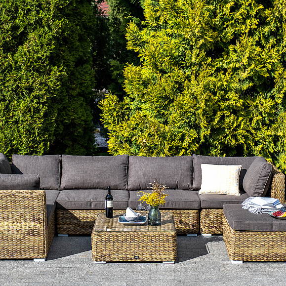 Лунго журнальный столик плетеный (гиацинт), цвет соломенный фото 4