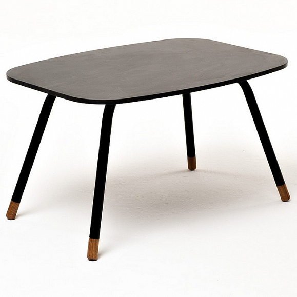 Верона журнальный столик из HPL 70х50, H40, каркас черный муар, цвет столешницы серый гранит фото 1