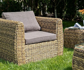 Кресло Кальяри 4SIS из искусственного ротанга (гиацинт), цвет соломенный