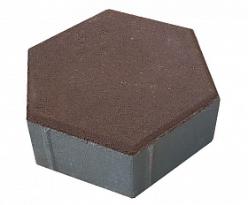 Тротуарная плитка 342 механический завод Шестигранник 80 мм Темно-коричневый