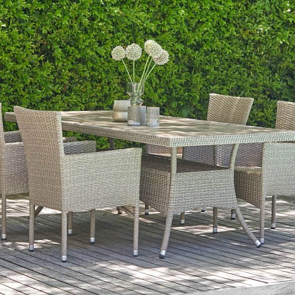 Комплект плетеной мебели AM-196/T196 Beige 4Pcs (4+1) фото 1