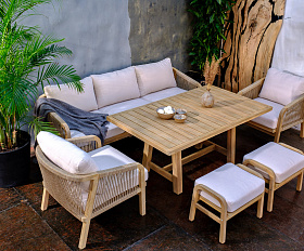 Диванная группа из акации RIMINI со столом 150 см L Joygarden