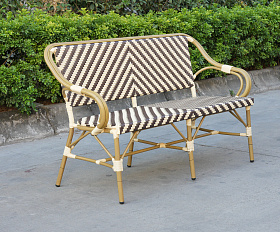 Кабри диван двухместный из искусственного ротанга, цвет бежево-коричневый