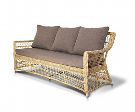 Диван трехместный Гранд Латте 4SIS из искусственного ротанга, цвет соломенный