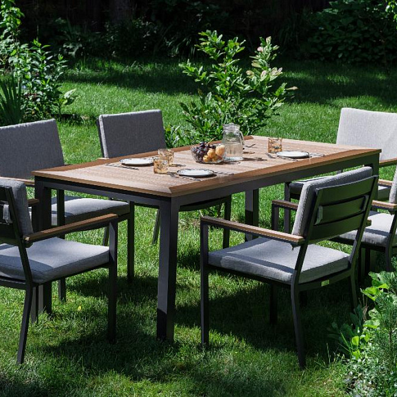 Обеденный комплект Oscar Royal Family со столешницей из поливуда, цвет светло-серый фото 7