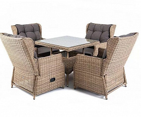 Обеденная группа Форио 4SIS из искусственного ротанга, цвет соломенный