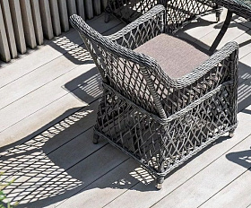 Плетеная обеденная группа Айриш 4SIS из искусственного ротанга, цвет графит