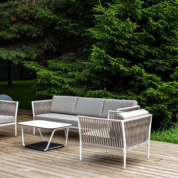 Касабланка лаунж-зона плетеная из роупа 5-местная, цвет бежевый фото 2