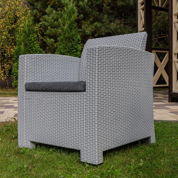 Обеденный комплект Lana M Royal Family из пластика, цвет светло-серый фото 6