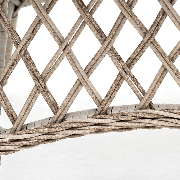 Эспрессо плетеный круглый стол, диаметр 80 см, цвет бежевый фото 4