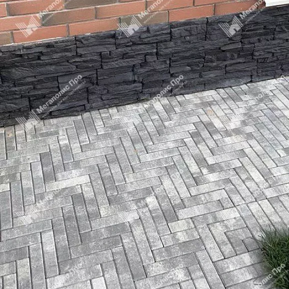 Тротуарная плитка Braer Прямоугольник ColorMix 200х50х60 мм Туман фото 2