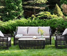 Лаунж-Зона Ницца 4SIS из искусственного ротанга, цвет бронзовый