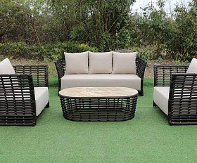 Лаунж-Зона Валенсия 4SIS из искусственного ротанга, цвет бронзовый