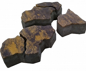 Тротуарная плитка Лидер 40 Полигональ ColorMix 70 мм Кальцит Медовый