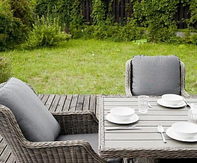 Плетеный стул Неаполь 4SIS из искусственного ротанга, цвет серо-соломенный