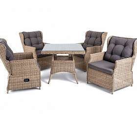 Обеденная группа Форио 4SIS из искусственного ротанга, цвет соломенный