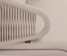 Лаунж-зона  Милан 5-местная плетеная из роупа (веревки), каркас алюминиевый белый, роуп бежевый