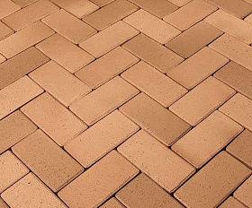 Тротуарная клинкерная брусчатка Penter Husum gelbbunt nuanciert с фаской, 200x100x52 мм