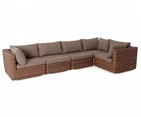 Диван трансформирующийся Лунго 4SIS из искусственного ротанга, цвет коричневый