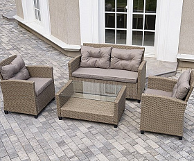 Лаунж-Зона Филадельфия 4SIS из искусственного ротанга, цвет соломенный