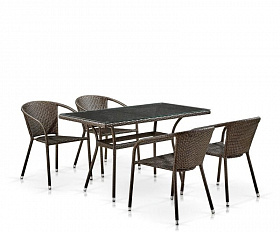 Комплект плетеной мебели T286A/Y137C-W53 Brown (4+1)