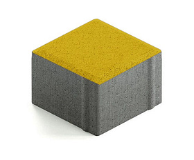 Тротуарная плитка 342 механический завод Квадрат 100х100х80 мм, желтый