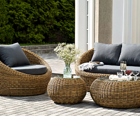 Лаунж-Зона Барселона 4SIS из искусственного ротанга, цвет соломенный