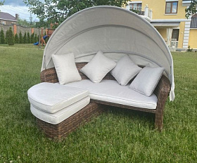 Диван-трансформер Violetta Royal Family из искусственного ротанга, цвет коричневый