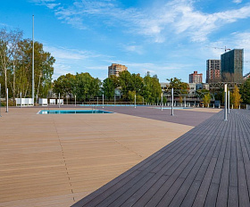 Террасная доска Экодэк Брайт Массив 3D, цвет Пшеничный