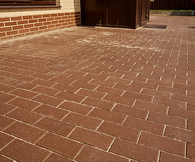 Тротуарная клинкерная брусчатка ЛСР Мюнхен 200х100х50 мм, коричневый