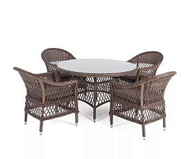 Обеденная группа Дольче 4SIS из искусственного ротанга, цвет коричневый