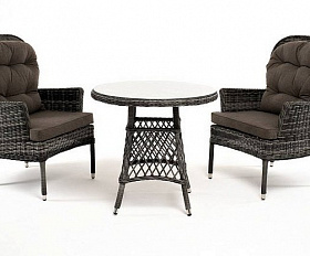 Кофейный Алиса 4SIS комплект из искусственного ротанга, цвет графит