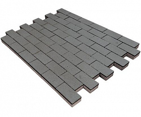 Тротуарная плитка Steinrus Прямоугольник Лайн 200х100х60 мм Серый