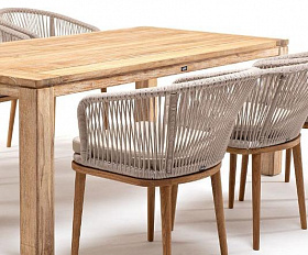 Обеденная группа Мадейра 4SIS из роупа (веревки) на 6 персон, цвет бежевый