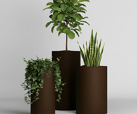 Кашпо Concretika Тюб Макси D40H60 Дарк браун 8028