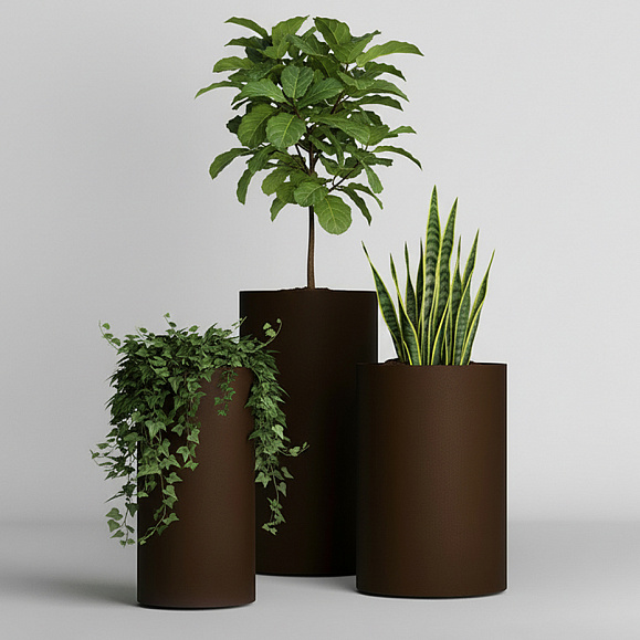 Кашпо Concretika Тюб Макси D40H60 Дарк браун 8028 фото 5