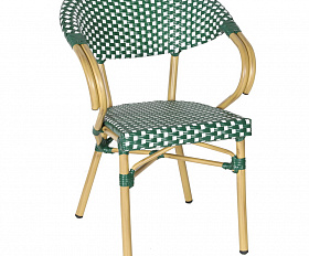 Плетеный стул Грас 4SIS из искусственного ротанга, цвет зеленый