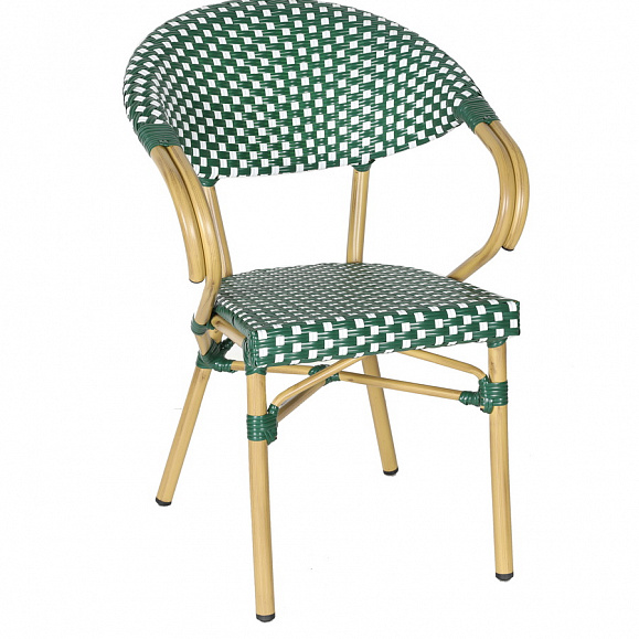 Плетеный стул Грас 4SIS из искусственного ротанга, цвет зеленый фото 2