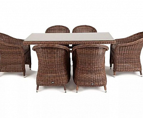 Обеденная группа Эспрессо 4SIS из искусственного ротанга, цвет коричневый