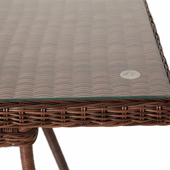 Латте плетеный стол из искусственного ротанга 160х90см, цвет коричневый фото 5