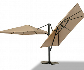 Фабриано зонт двухкупольный 3x3м на алюминиевой опоре, тент темно-серый