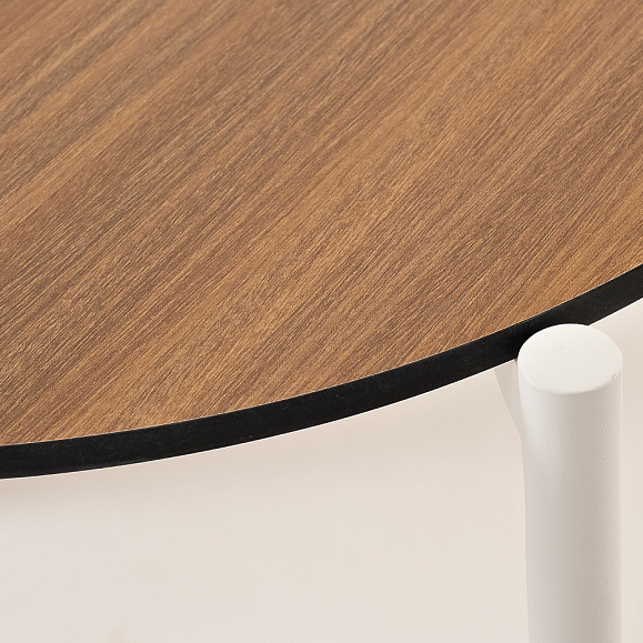 Диего журнальный стол из HPL 120х60 H40, каркас белый муар, цвет дуб фото 4