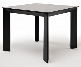 Венето обеденный стол из HPL 90х90см, цвет серый гранит, каркас черный